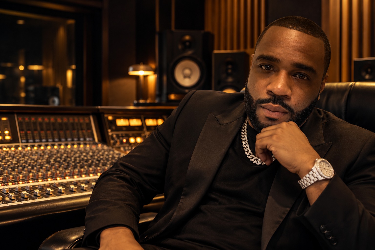 VMG producer in a luxury recording studio